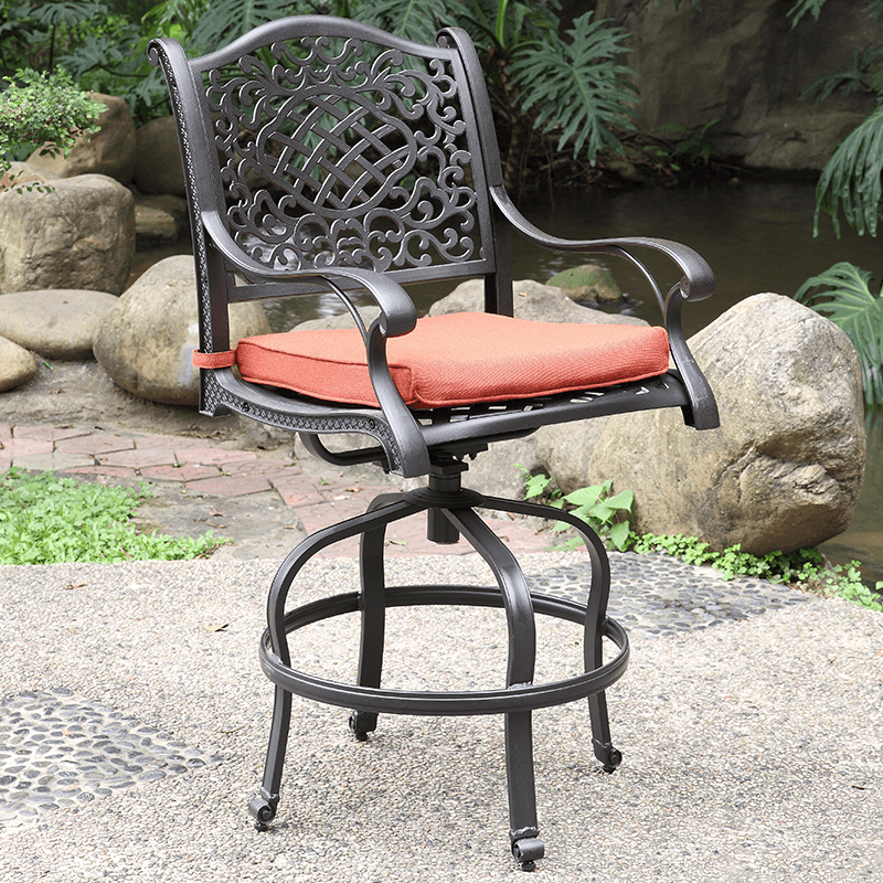 034 Cast Aluminum Swivel Bistro Chair